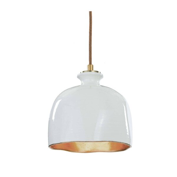 Bianca Ceramic Pendant (Gloss White and Gold)